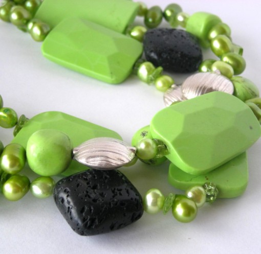 A bright creation in lime, black and silver